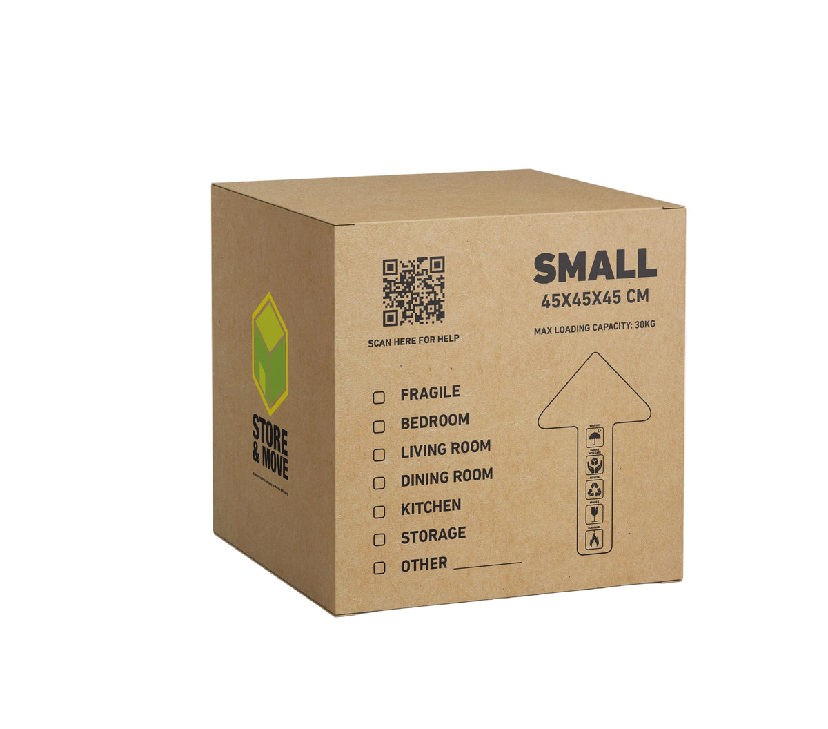 Small Brown Moving Box – 45 × 45 × 45 cm