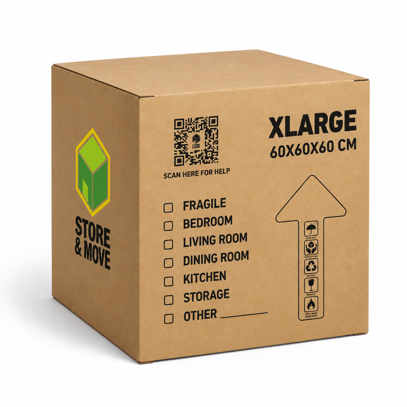Extra Large Brown Moving Box – 60 × 60 × 60 cm